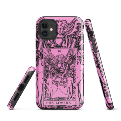 Valentine's Day - Lovers Tarot Card - Pink - Tough Case for iPhone® - Rebels Sea