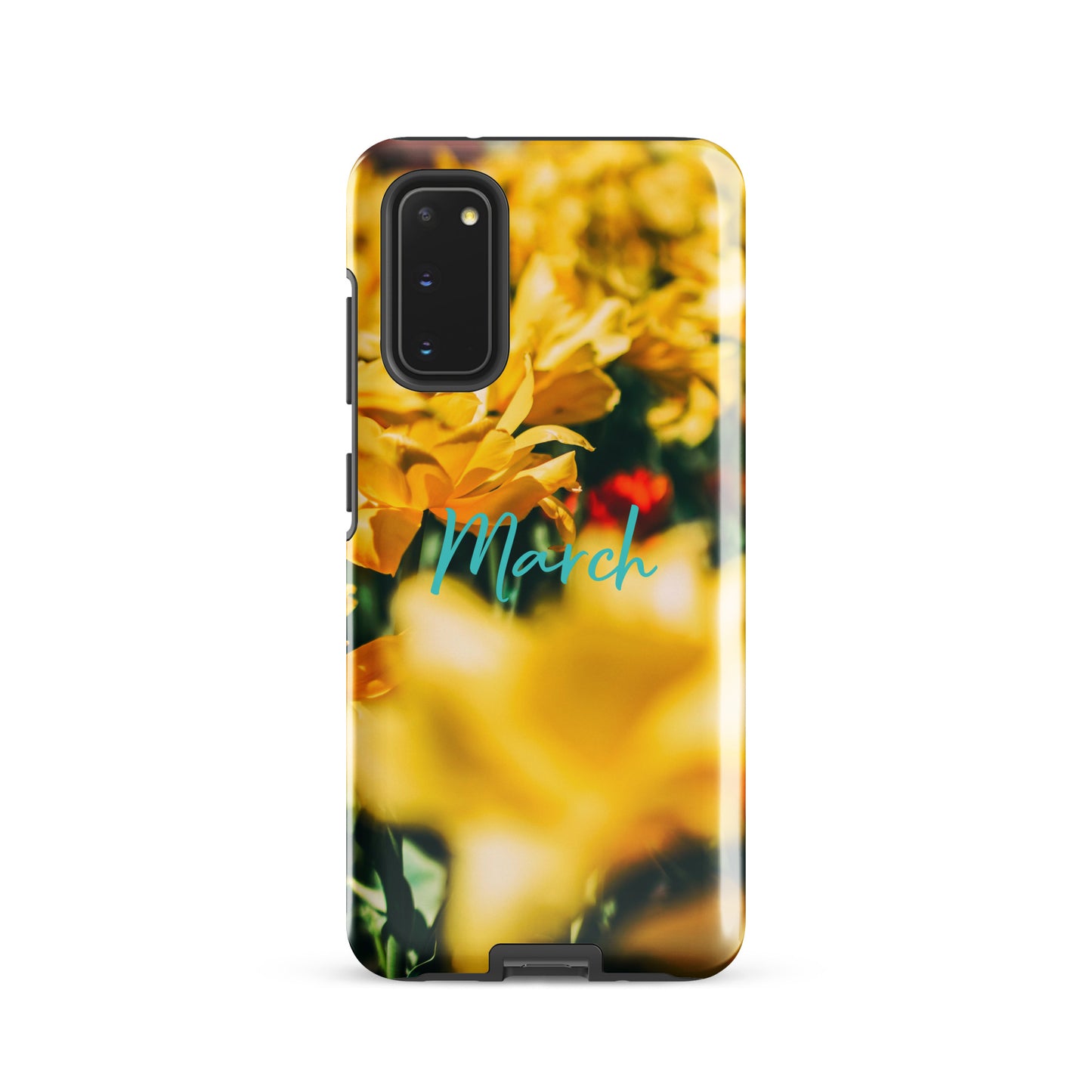 Funda resistente con diseño de flores de nacimiento de marzo para Samsung®