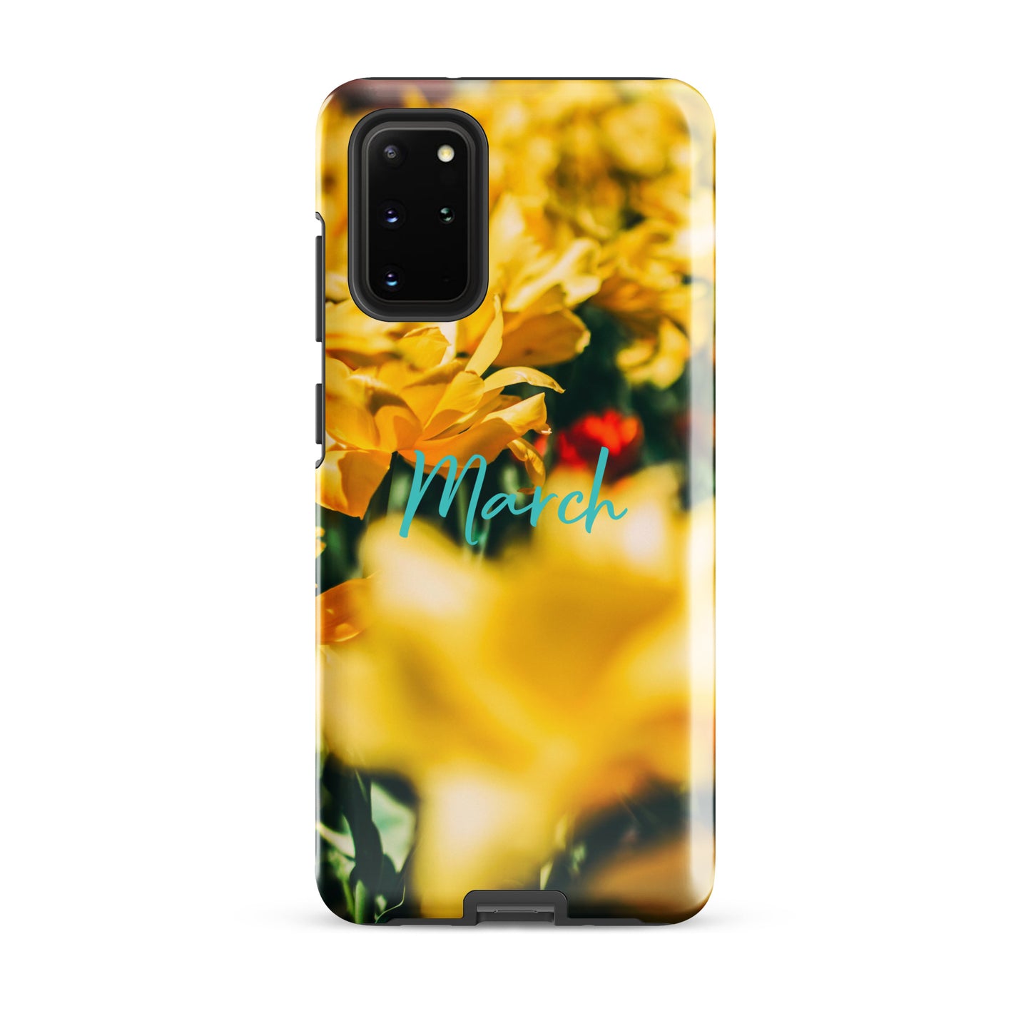 Funda resistente con diseño de flores de nacimiento de marzo para Samsung®