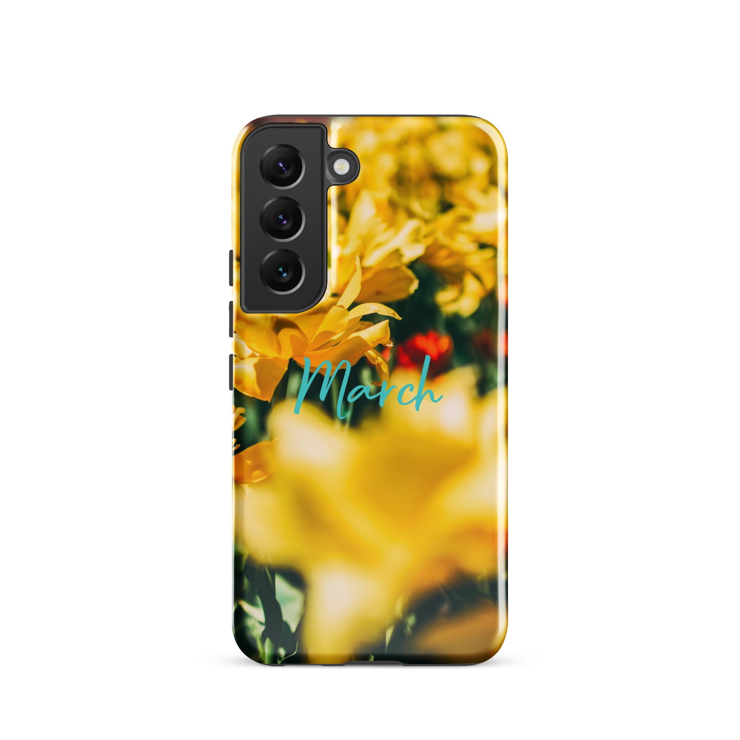 Funda resistente con diseño de flores de nacimiento de marzo para Samsung®