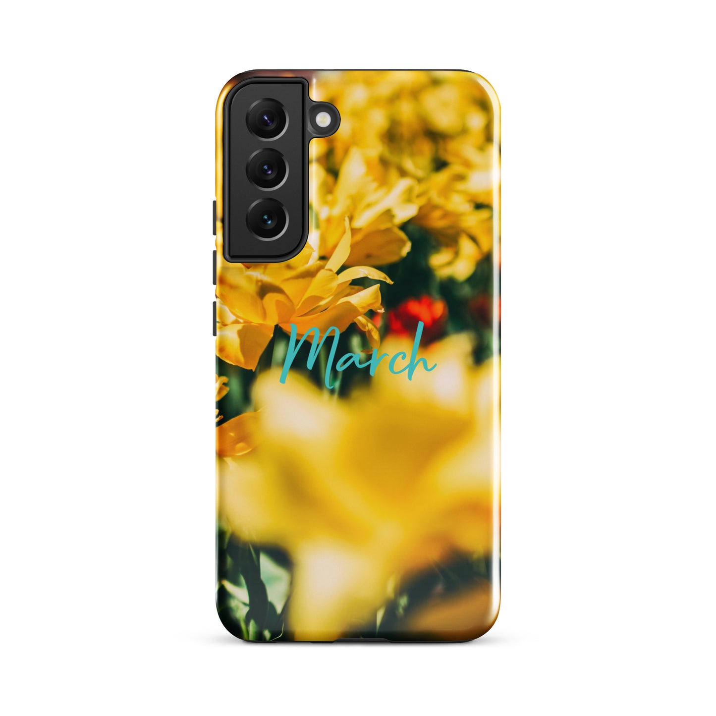 Funda resistente con diseño de flores de nacimiento de marzo para Samsung®